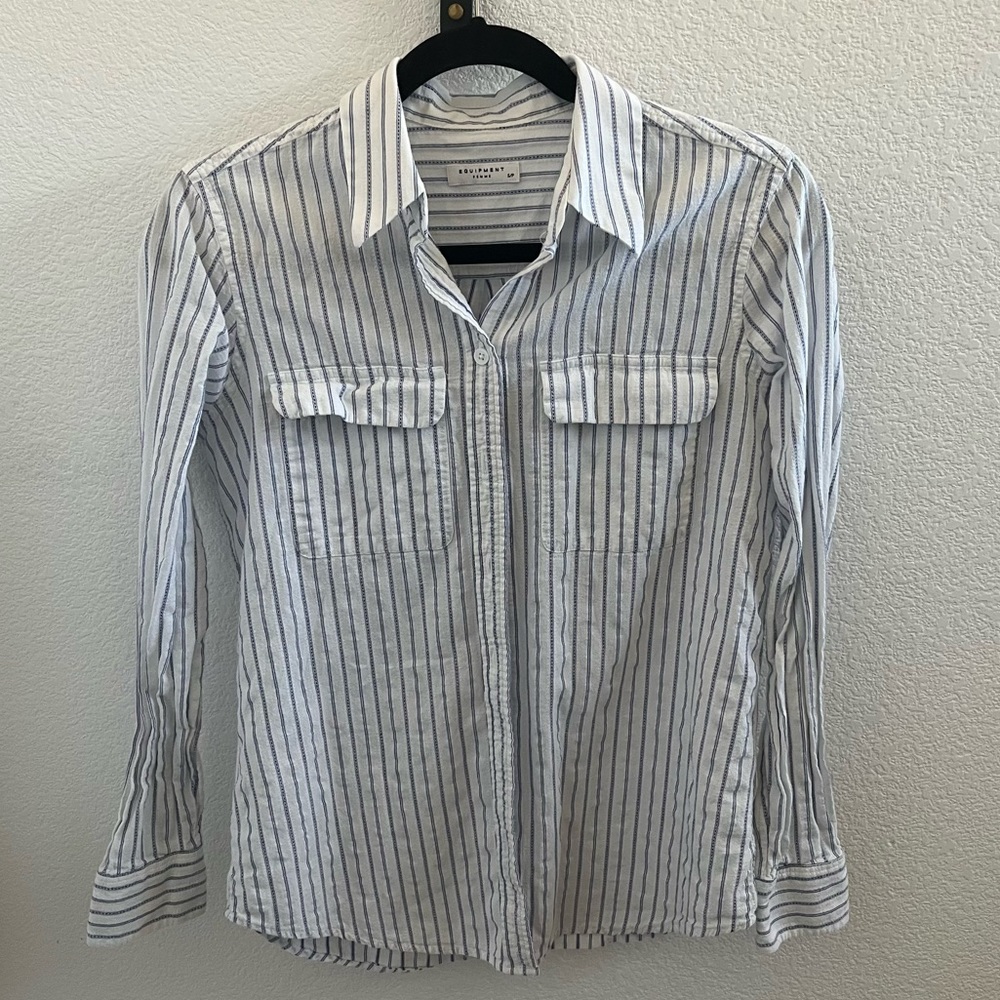 💕 Equipment stripe button down shirt with pockets💕